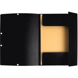 Chemise 3 rabats à élastiques en carte lustrée 400g, noir