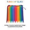 Trieur extensible avec bouton RAINBOW CLASS en polypropylène, 12 compa