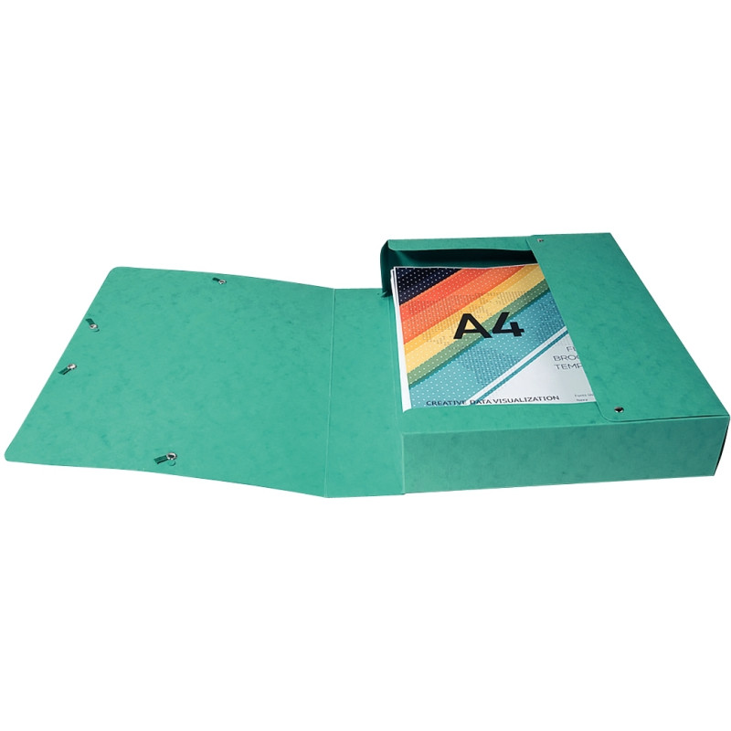 Boite de classement en carte lustrée SCOTTEN dos 6 cm, vert