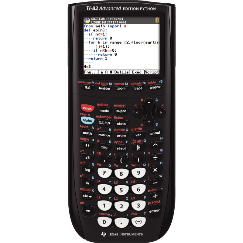 Machine à calculer graphique texas TI82AD Python