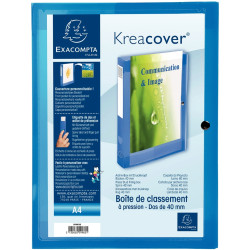 Boite de classement personnalisable en polypropylène KREACOVER dos 4 c
