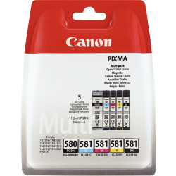 Canon 580 / 581 lot 5 cartouches encre noir photo, NCMJ authentique PG