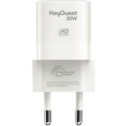 Chargeur secteur 1 port USB-C 30W blanc