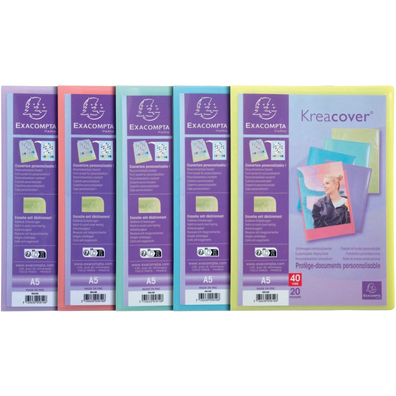 Protège-documents personnalisable KREACOVER Pastel 40 vues, pour forma