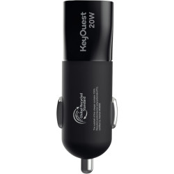 Chargeur voiture 2 ports USB-A et USB-C noir