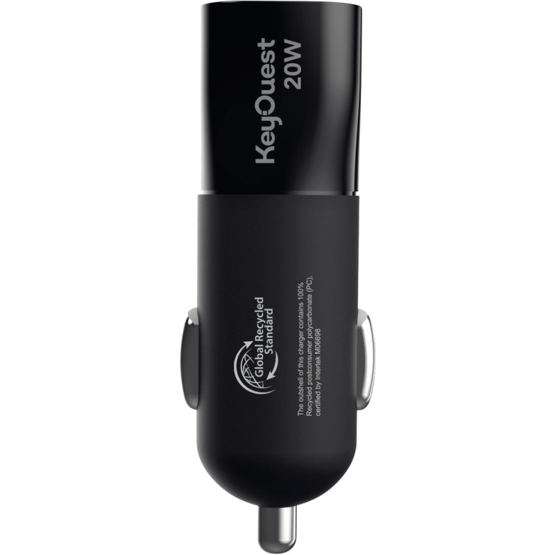 Chargeur voiture 2 ports USB-A et USB-C noir