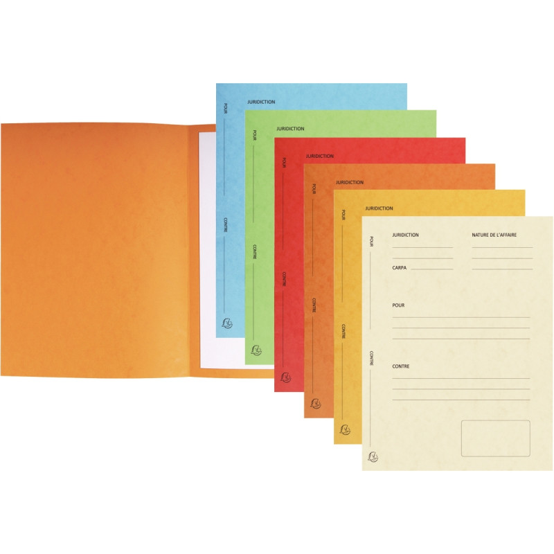 Paquet de 25 chemises de plaidoirie 265g, coloris assortis