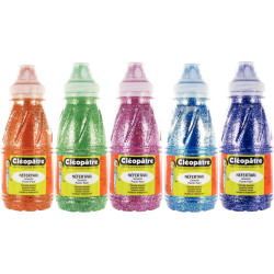 Lot de 5 Flacons 250 ml de peinture pailletée, assortiment 1