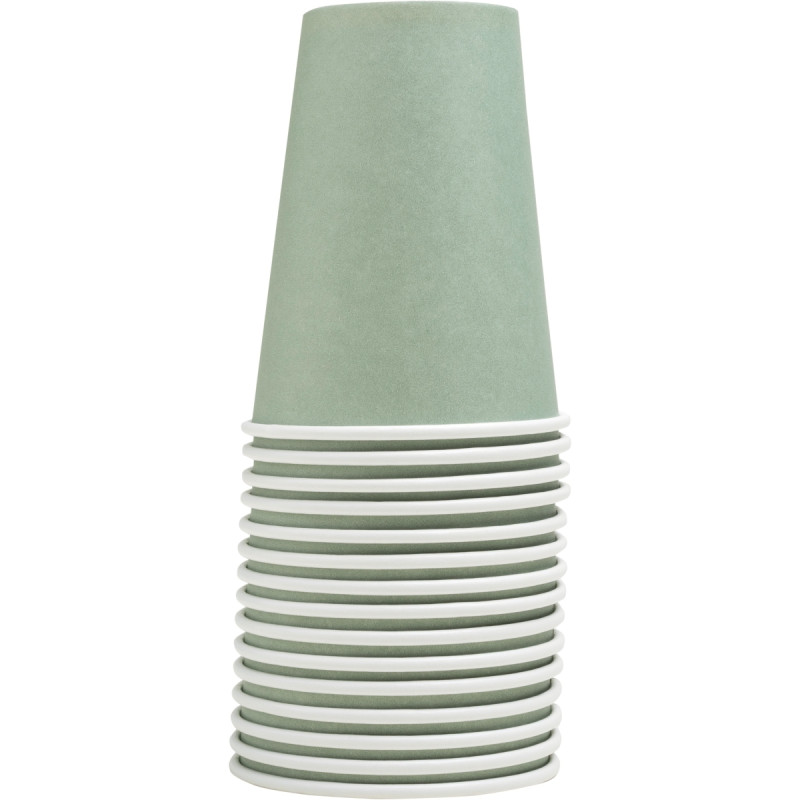 Paquet de 15 gobelets en carton 20CL vert Olive