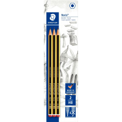 Blister de 3 crayons graphite Noris 2HB