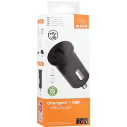 Chargeur voiture 1 port USB-A noir