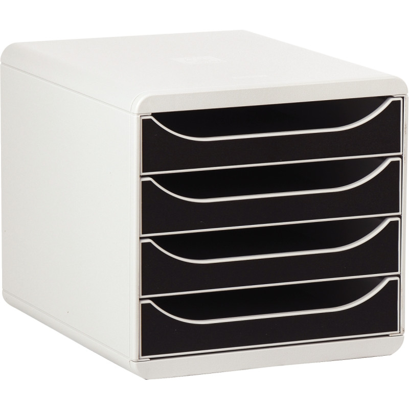 Module 4 tiroirs BIGBOX gris/noir
