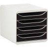 Module 4 tiroirs BIGBOX gris/noir
