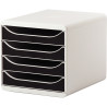 Module 4 tiroirs BIGBOX gris/noir