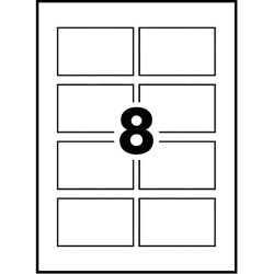Paquet de 80 cartes de visite blanc mat 85x54mm 260g