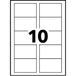 Paquet de 100 cartes de visites blanc satin 85x54mmm 220g