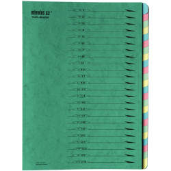 Trieur en carte forte EXTENDOS 24 compartiments, coloris vert