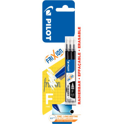 Blister de 3 recharges Frixion pointe fine bleues