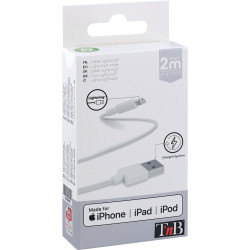 Cordon USB type A vers type Lightning 2m blanc