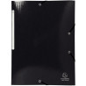 Chemise 3 rabats à élastiques en carte lustrée 425g, noir
