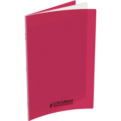 Piqûre 48 pages CONQUERANT, 24x32 cm, seyès, couv PP rose