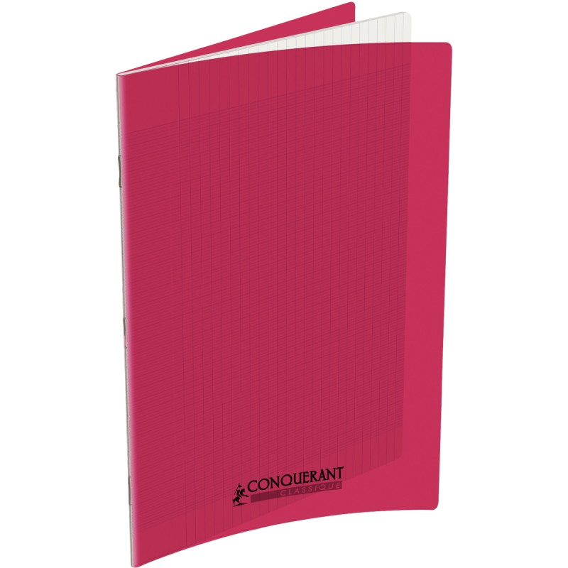 Piqûre 48 pages CONQUERANT, 24x32 cm, seyès, couv PP rose