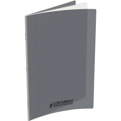 Piqûre 48 pages CONQUERANT, 24x32 cm, seyès, couv PP gris