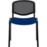 Chaise réunion dos résille noir/assise bleu