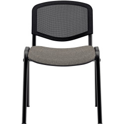 Chaise réunion dos résille noir/assise gris