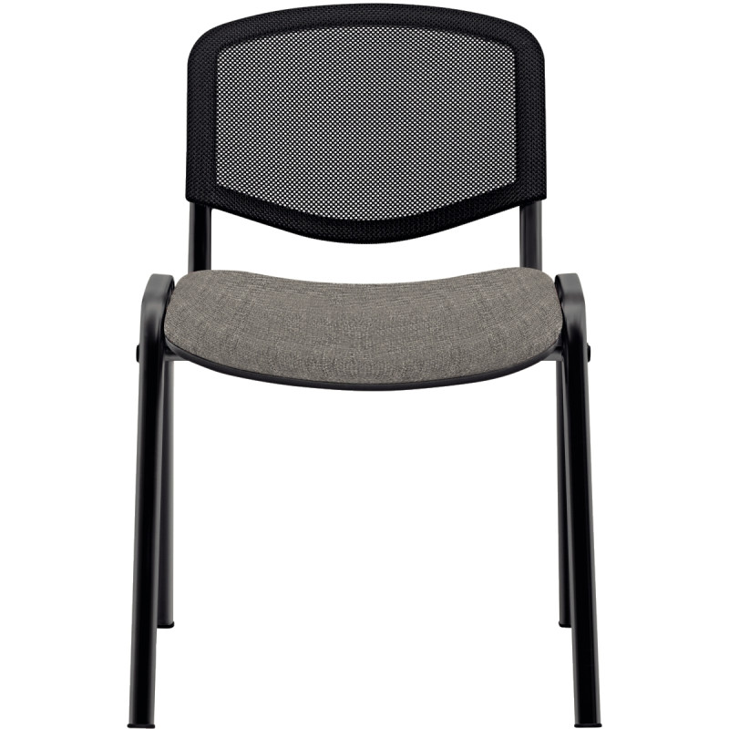 Chaise réunion dos résille noir/assise gris