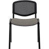 Chaise réunion dos résille noir/assise gris
