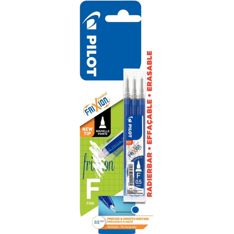 Blister de 3 recharges Frixion Point bleues