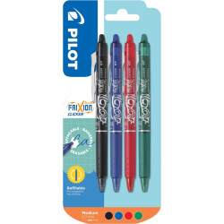 Blister de 4 rollers Frixion Clicker standard assortis