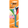 Blister 1 stylo bille de 4 Couleurs shine sliver