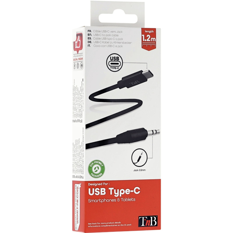 Cordon USB-C vers jack 3,5mm 1,2 mètre