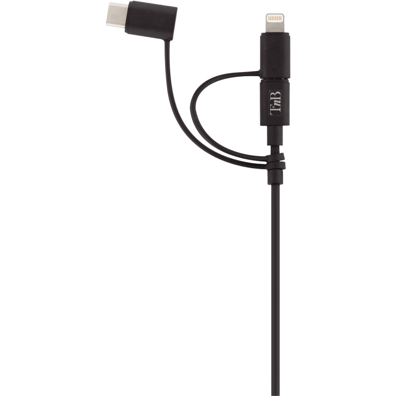 Cordon USB type A vers type C ou micro USB B ou Lightning