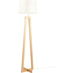 Lampadaire Sacha bois et blanc