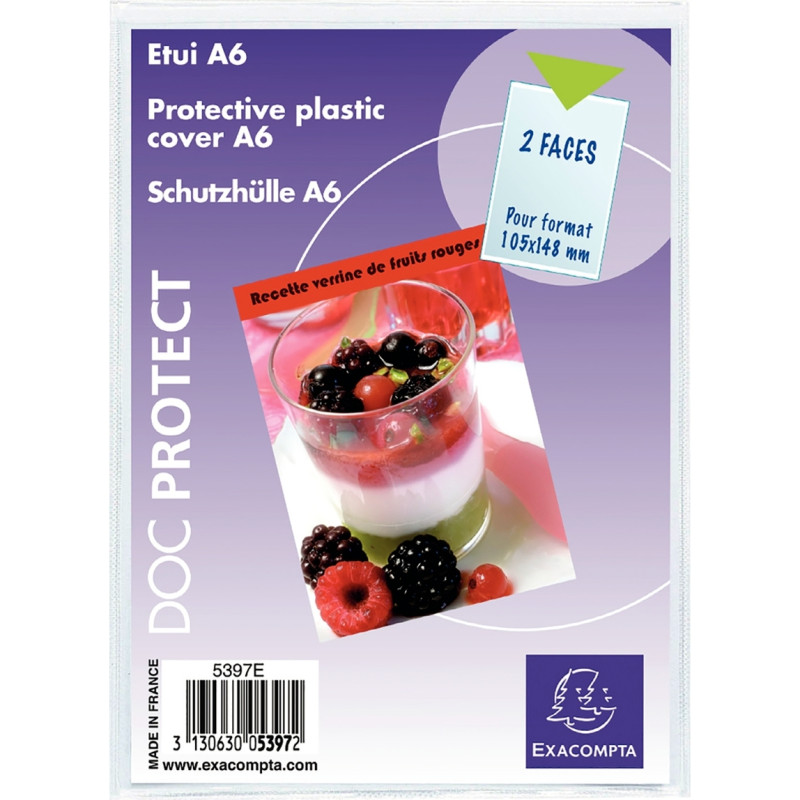 Paquet de 10 étuis simples pour format A6 en PVC