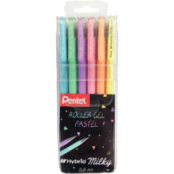 Pochette de 6 rollers gel K108 assortis