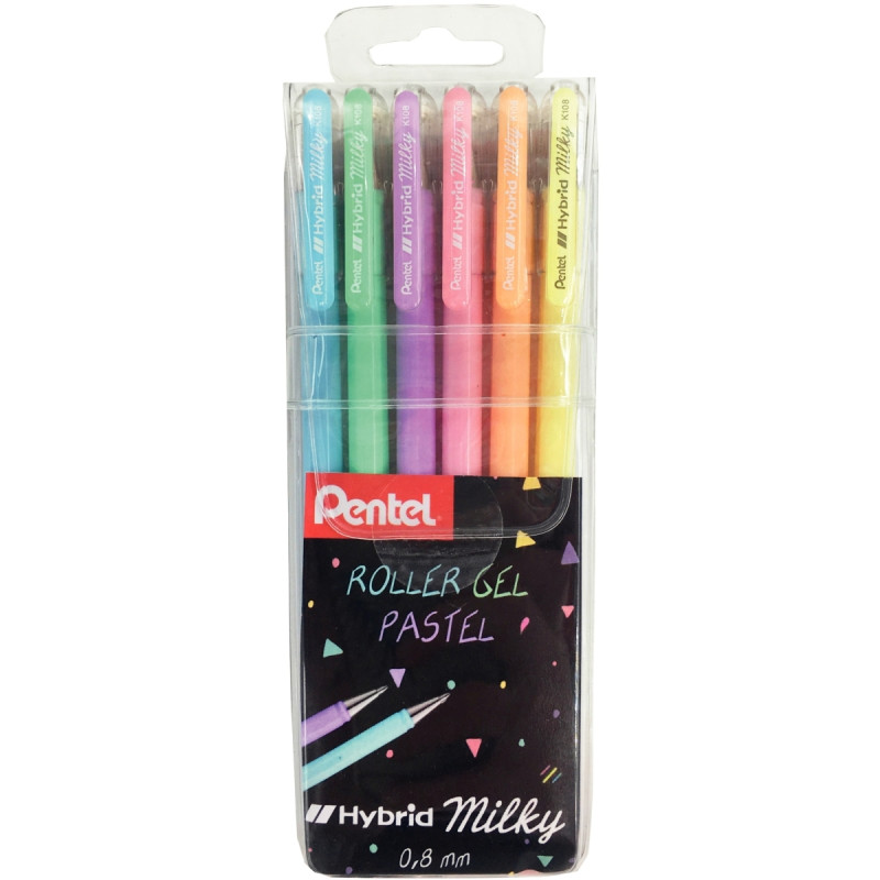 Pochette de 6 rollers gel K108 assortis