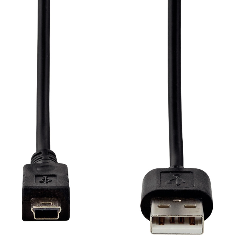 Cordon USB 2.0 type A vers type mini USB B 2m noir