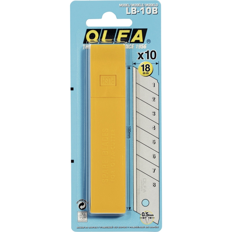 Étui en plastique 10 lames 18mm