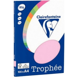 Pochette de 100 feuilles format A4 80g rose CLAIREFONTAINE