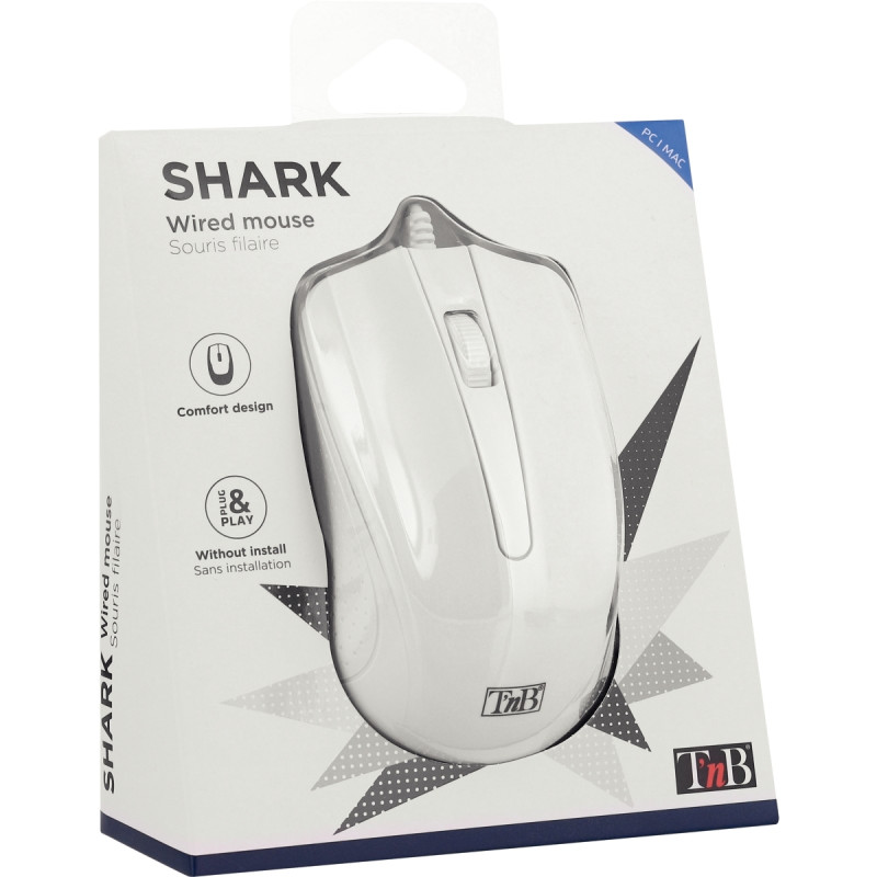Souris filaire T'NB Shark couleur blanc