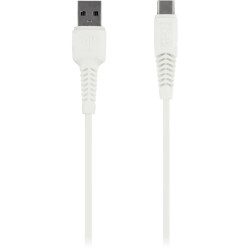 Cordon USB type A vers type C 1m blanc renforcé