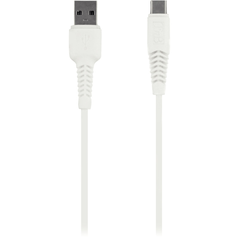 Cordon USB type A vers type C 1m blanc renforcé
