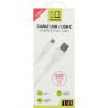 Cordon USB type A vers type C 1m blanc renforcé