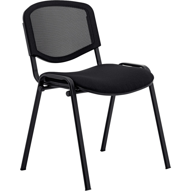 Chaise réunion dos résille noir/assise noir