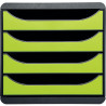 Module 4 tiroirs BIGBOX noir/vert