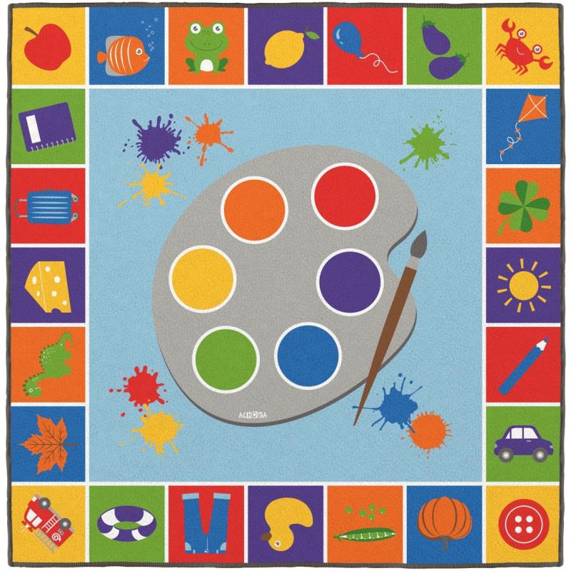 Tapis 200x200cm apprendre les couleurs